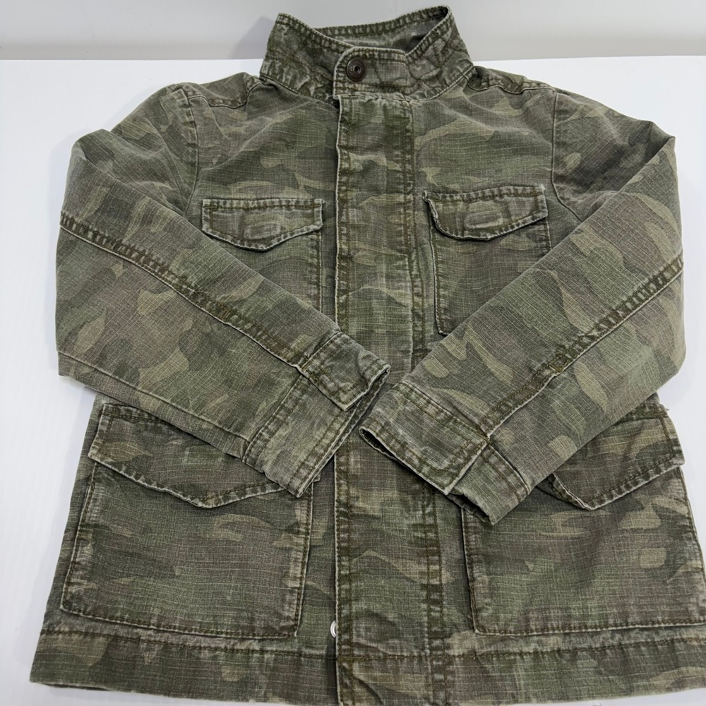 OshKosh Bgosh Kids Camo Field Jacket Green Military Utility Coat Size 6 READ